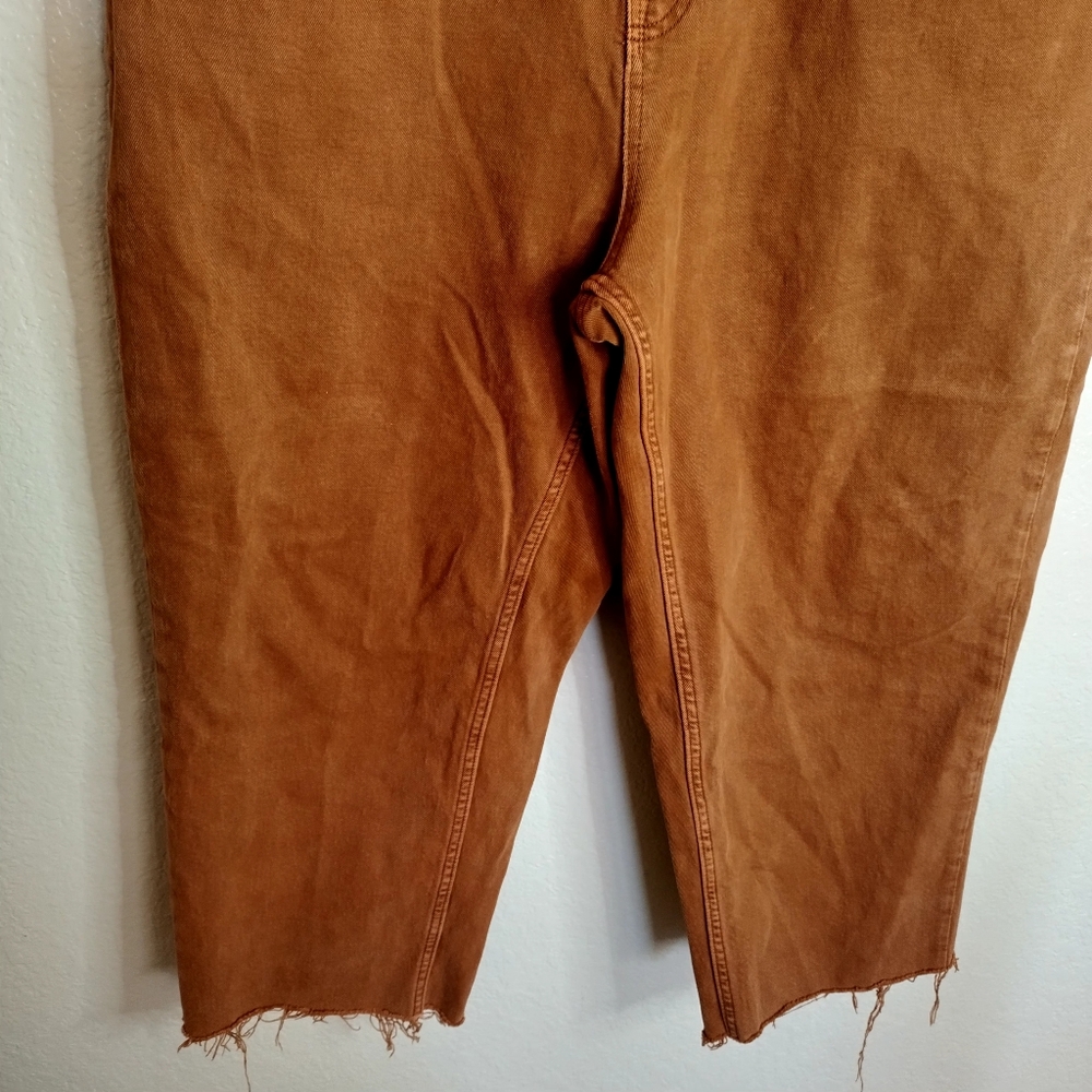 Everlane Way High Straight Leg Jeans Burnt orange Sz 34 - Picture 4 of 10